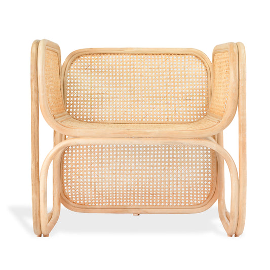 Rattan chair with a white background